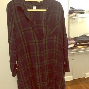 Flannel button down vest